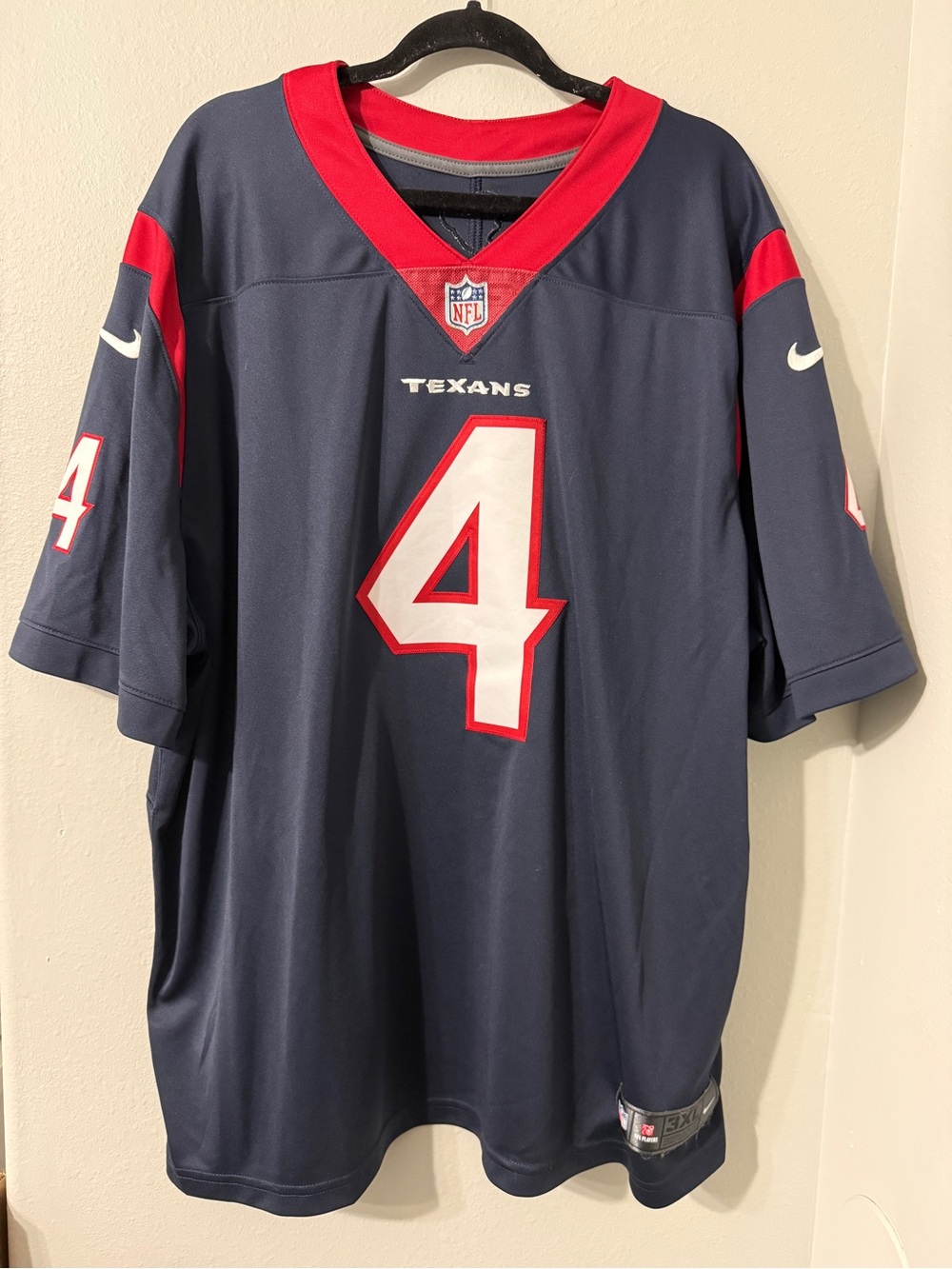 NFL Texans Nike Football Sports Jersey #4 3XL